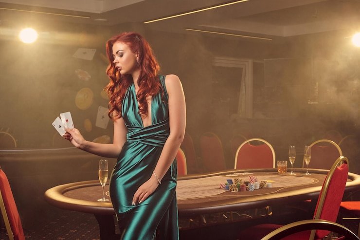 Antarmuka aplikasi kostogel menampilkan meja blackjack dealer langsung